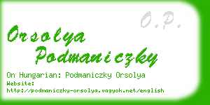 orsolya podmaniczky business card